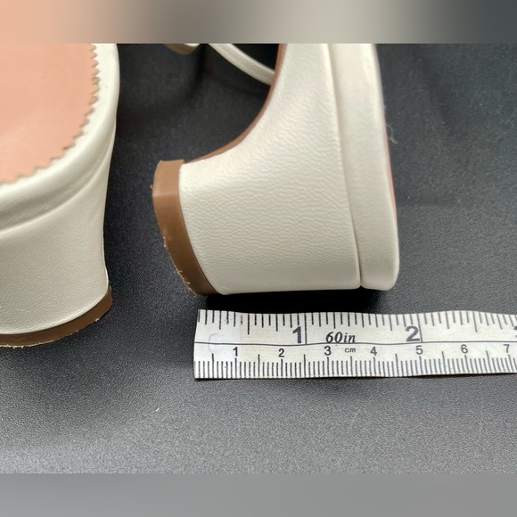 J CREW Sardinia Ankle-Wrap Heeled Sandals in Ivory White Leather. Size 8 - Picture 10 of 11